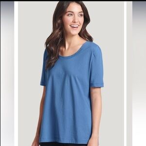 Jockey Everyday Essentials 100% Cotton Short Sleeve Tee NWT in Blue